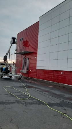 process of pressure washing