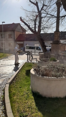 postřik pěší zóny